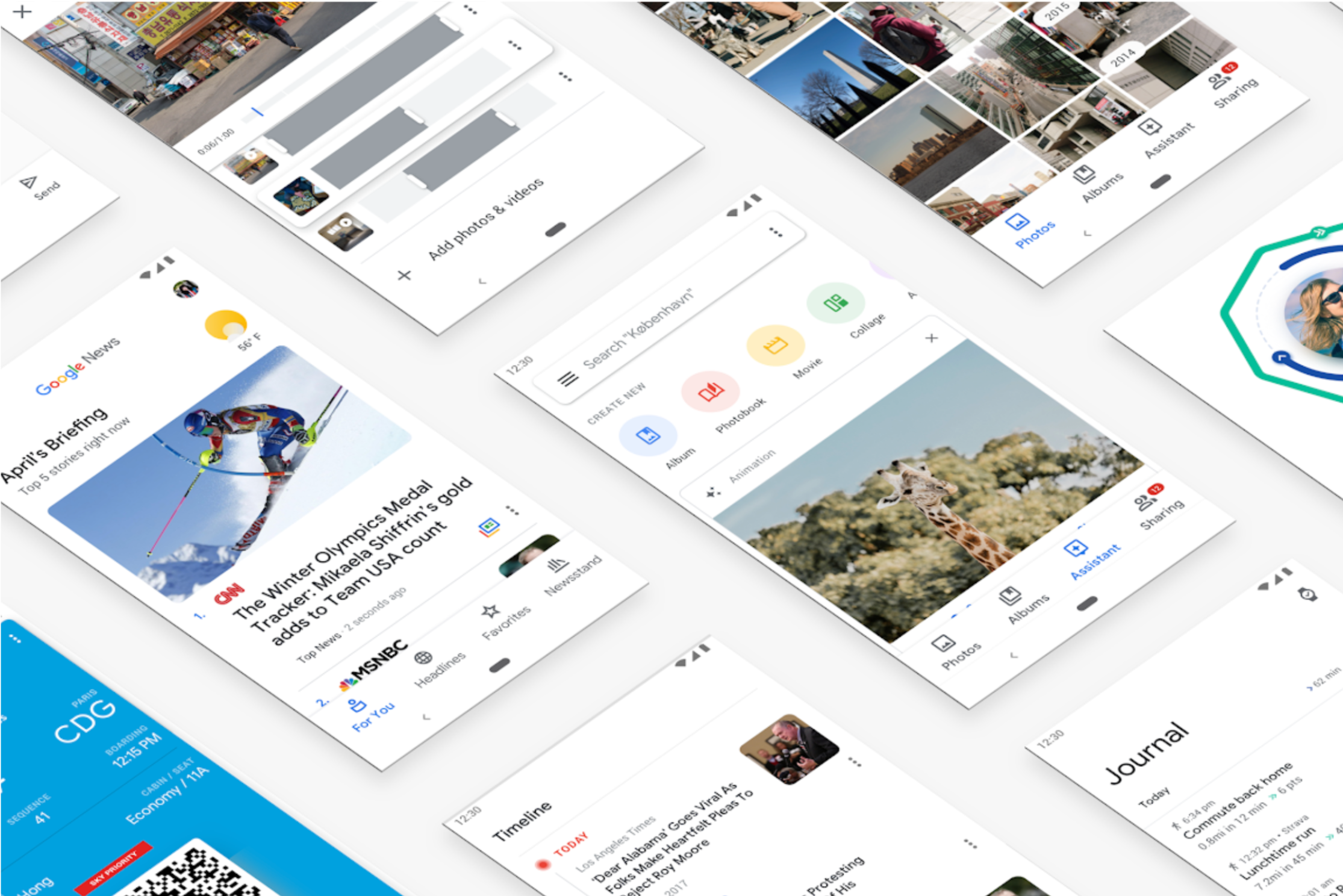 A collage showing a variety of Google products before the Google Material initiative