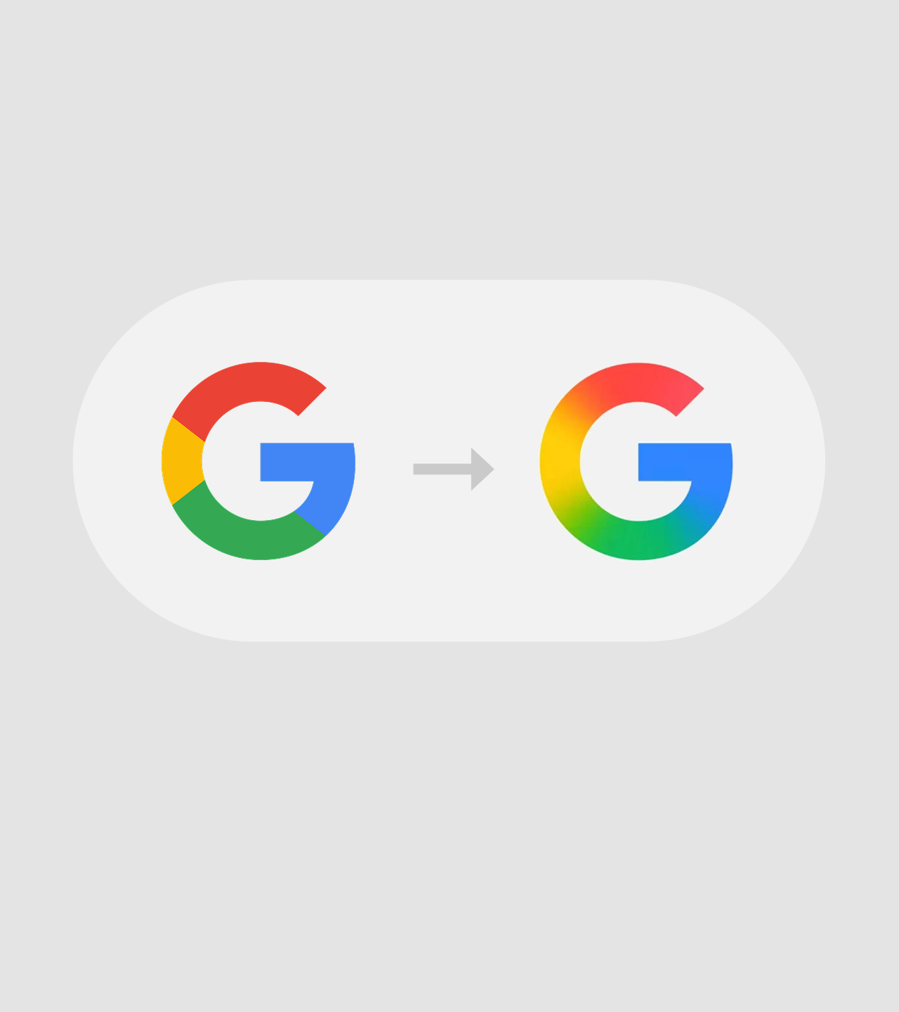 Transition from the original Google G to the new, gradient G